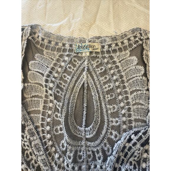 J. Jill Midi Crochet PM/Rebellion Again Lace Duster S/Boho Textured Layer Set - Picture 6 of 13